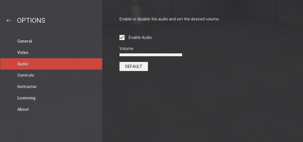 audio options